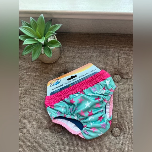 SwimWays Swim Diaper - Pink Mermicorn Medium - Picture 4 of 10